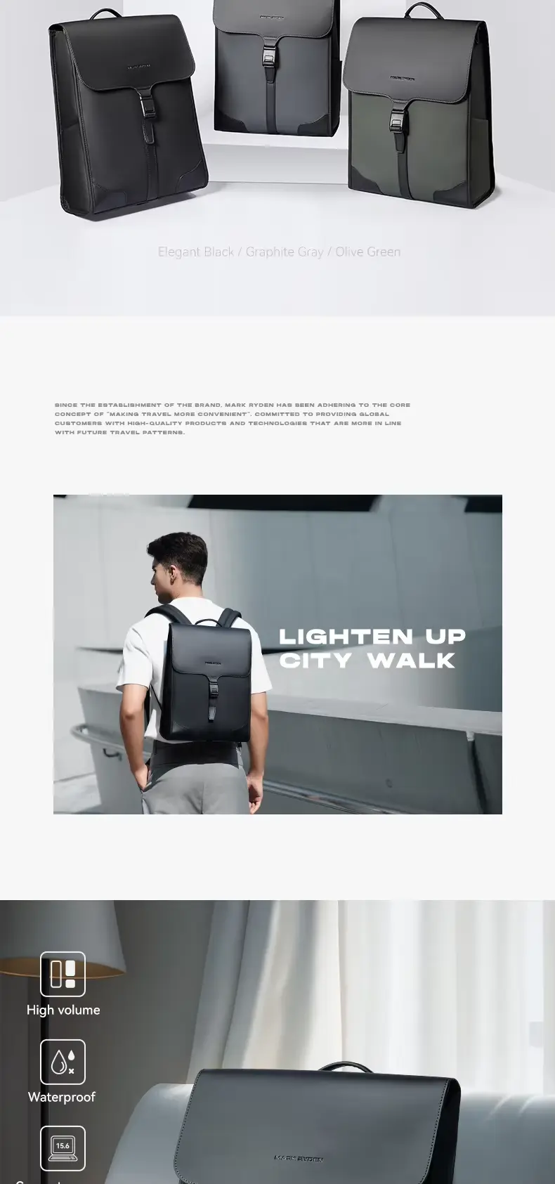Mark Ryden Laptop Backpack Black MR1611 products information