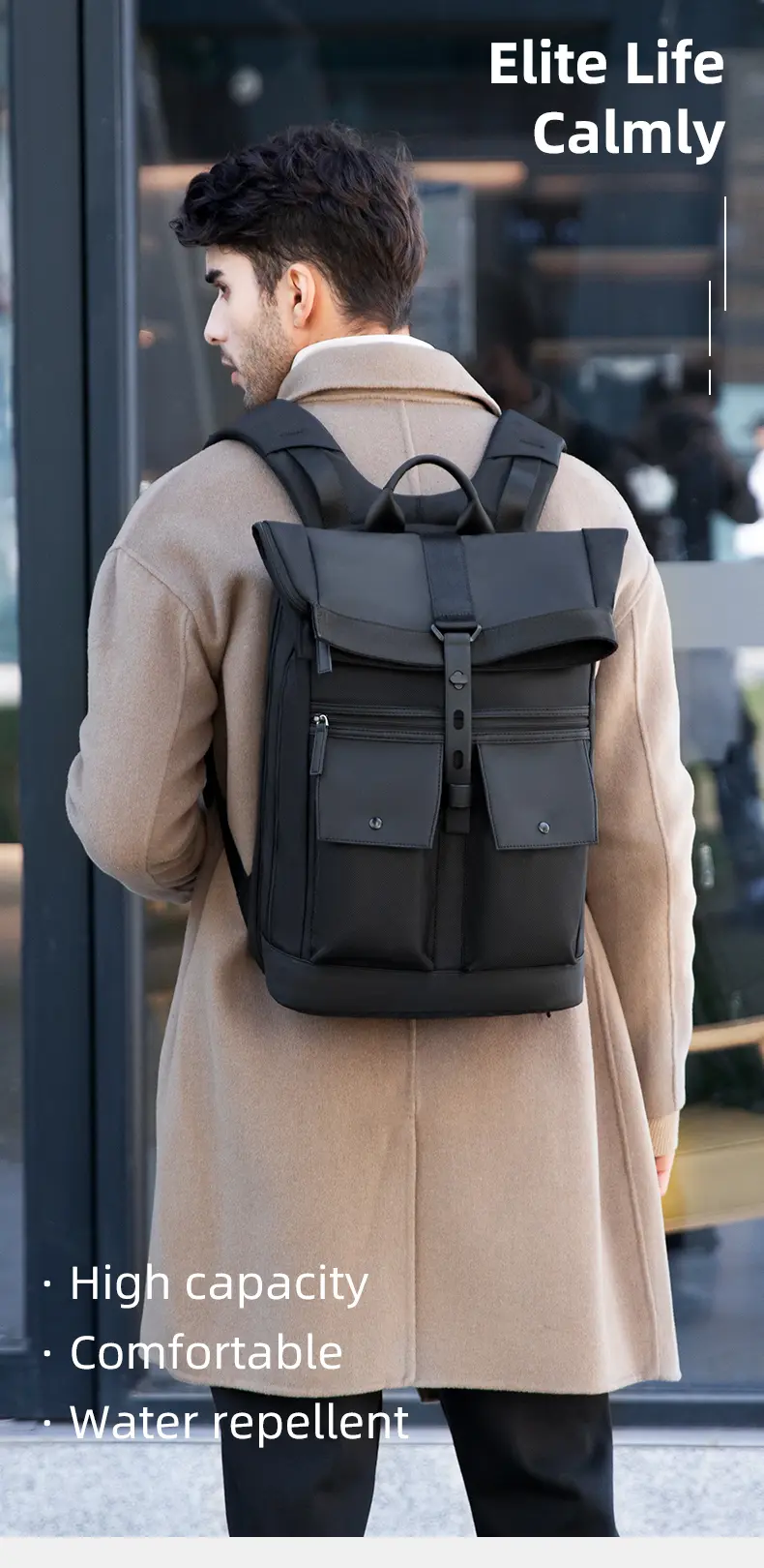 Mark Ryden Laptop Backpack Black MR1696 Elite Life Calmly