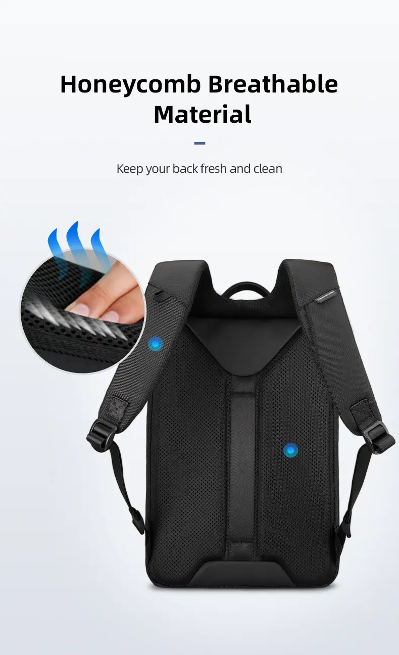 Mark Ryden Laptop Backpack Black MR1696 Honeycomb Breathable Material