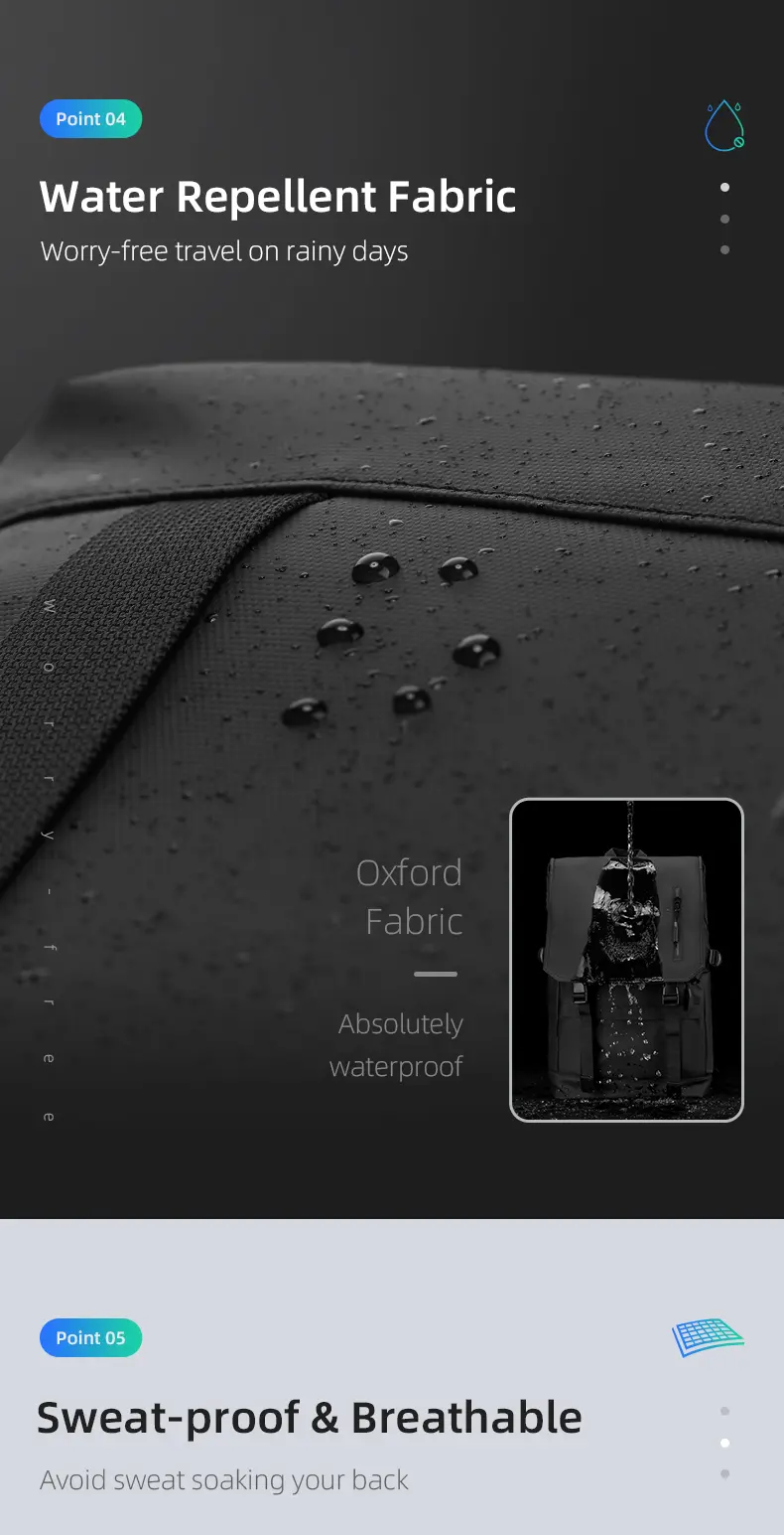 Mark Ryden Laptop Backpack Black MR5748SJ Water Repellent Fabric