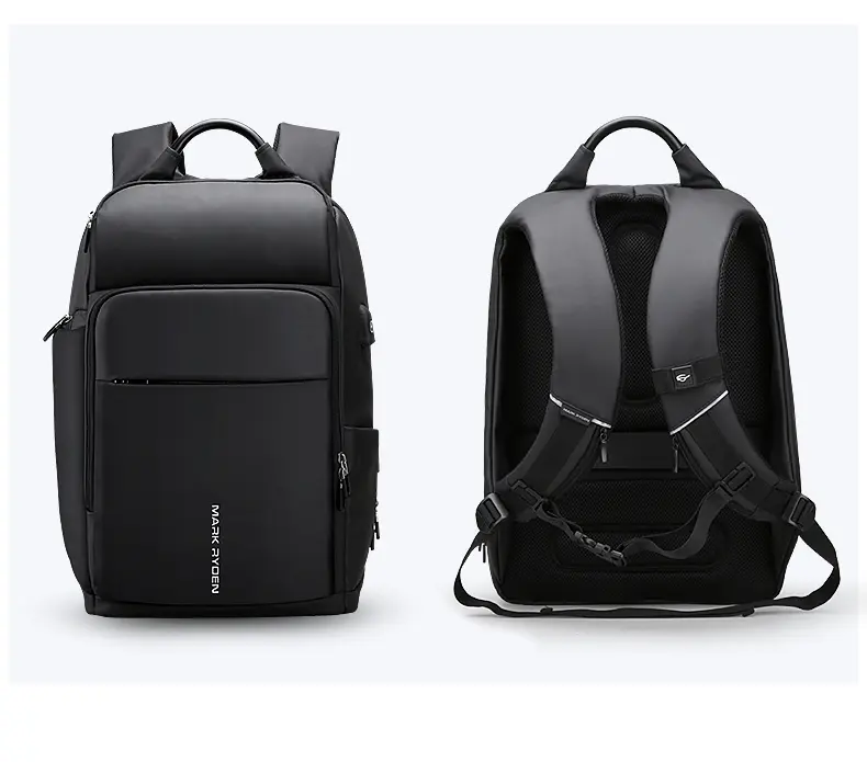 Mark Ryden Laptop Backpack Black MR7080D Front View and Back View