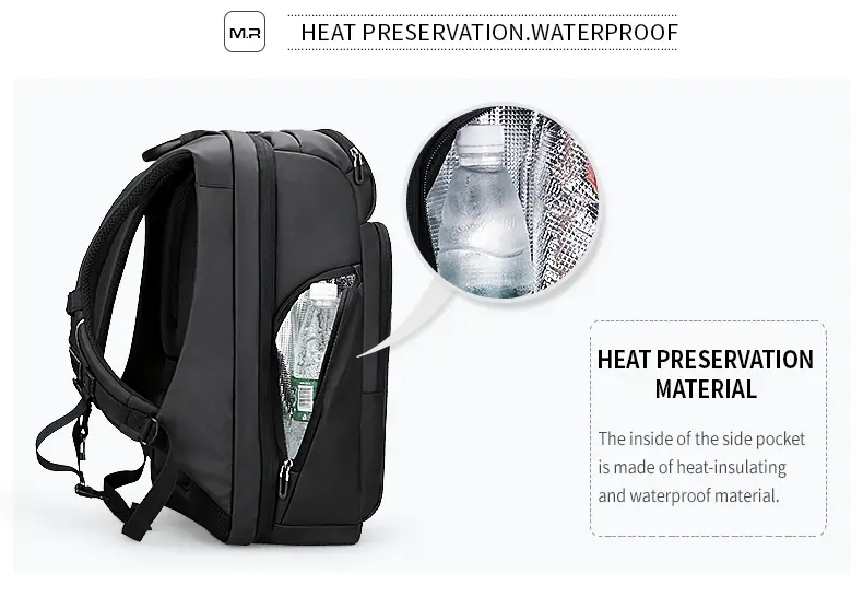 Mark Ryden Laptop Backpack Black MR7080D Heat Preservation WaterProof