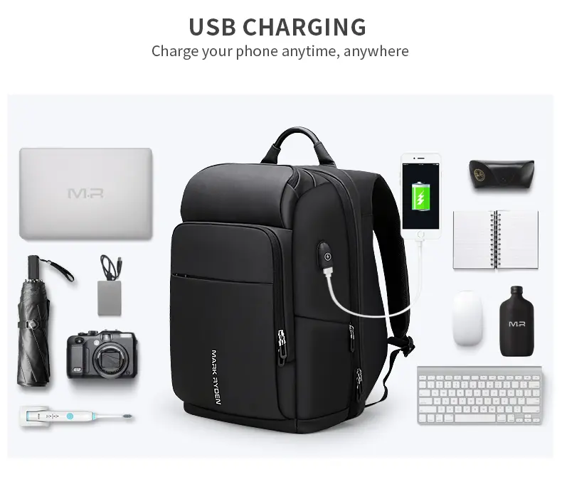Mark Ryden Laptop Backpack Black MR7080D USB Charging