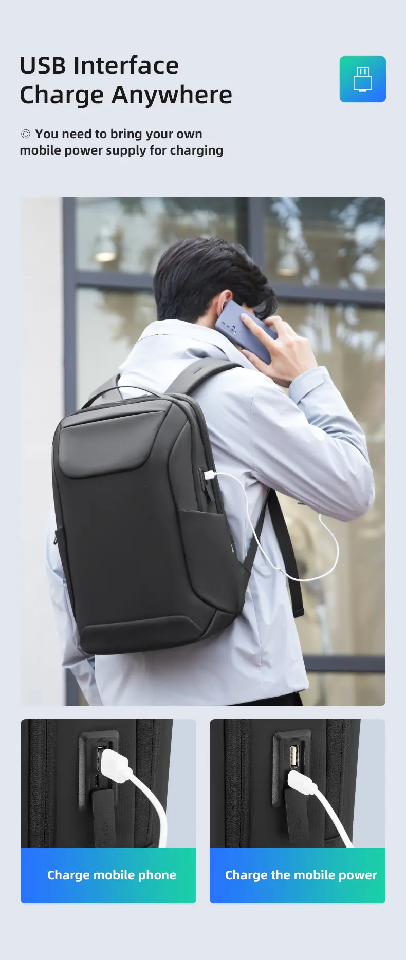 Mark Ryden Laptop Backpack Black MR9111 USB Interface