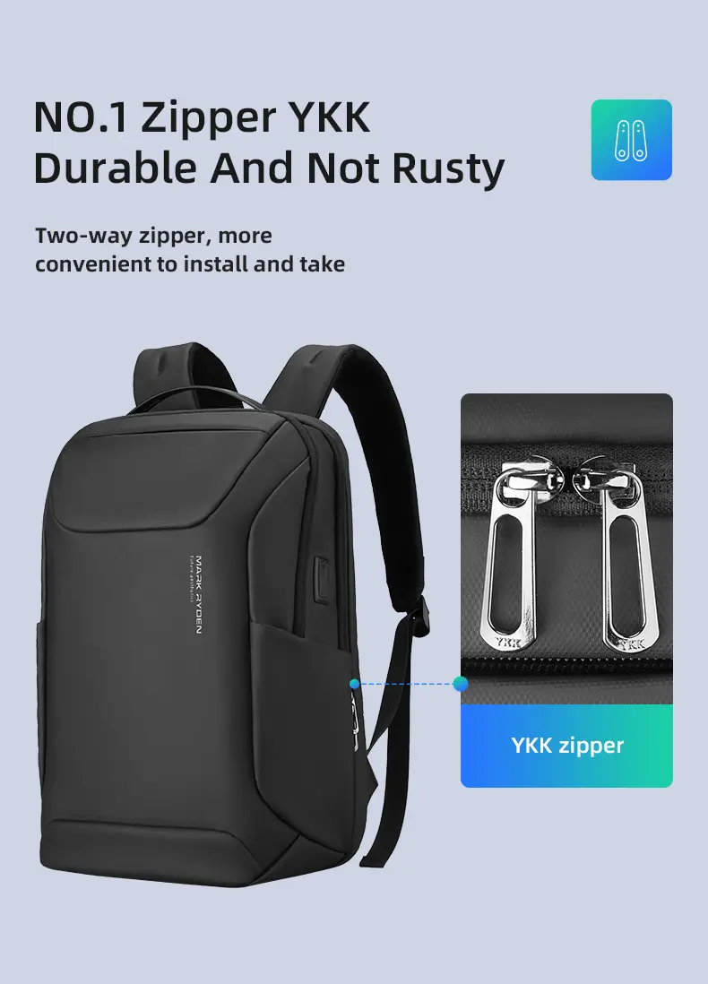 Mark Ryden Laptop Backpack Black MR9111 Zipper YKK