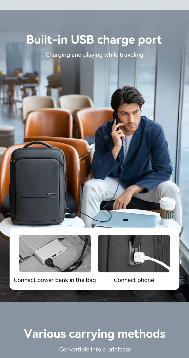 Mark Ryden Laptop Backpack Black MR9533SJ Built in USB charge Port