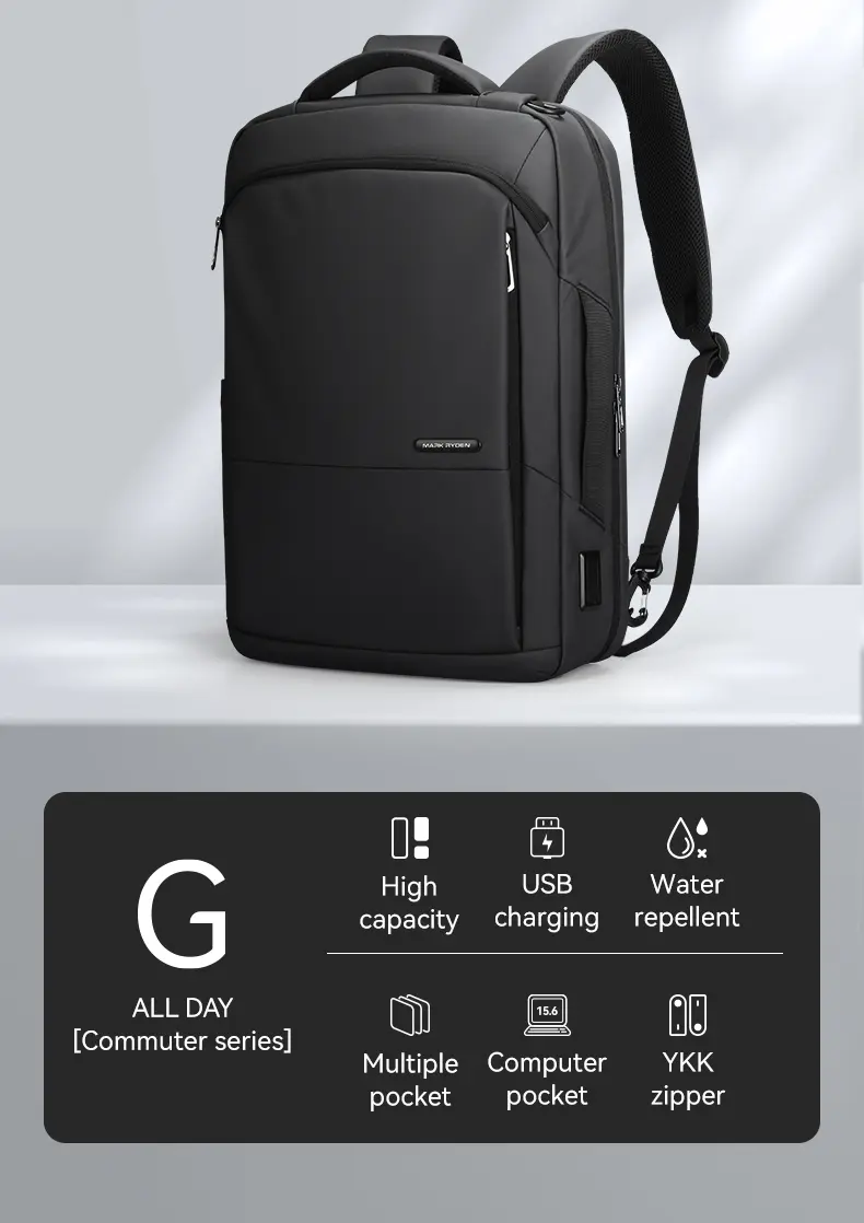 Mark Ryden Laptop Backpack Black MR9533SJ Commuter Series