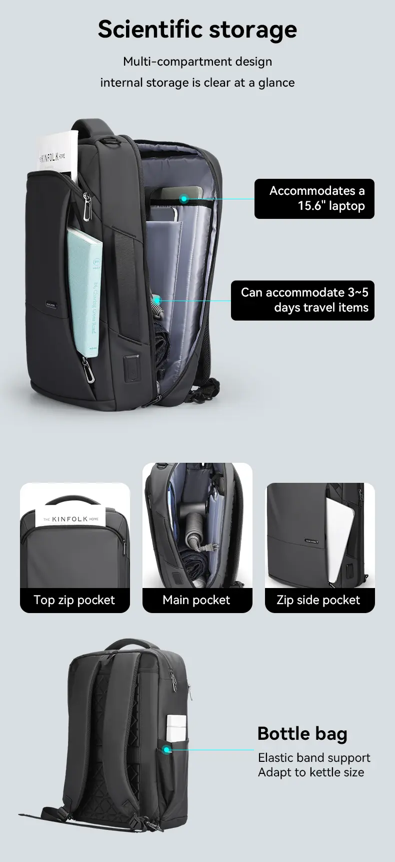 Mark Ryden Laptop Backpack Black MR9533SJ Scientific Storage