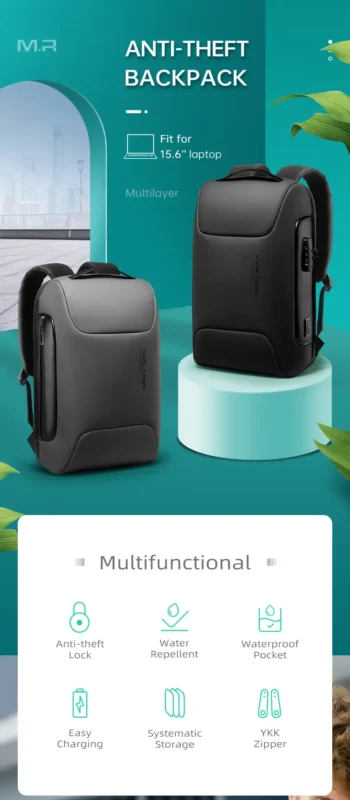 Mark Ryden laptop Backpack (Bag) Black MR9116 Multi Functional