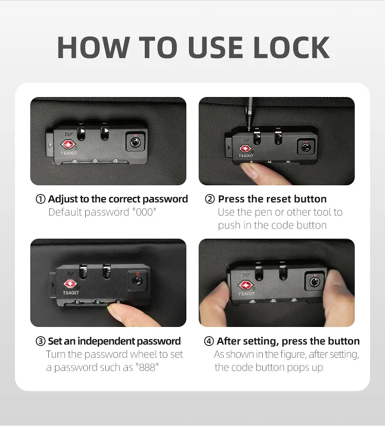 Mark Ryden laptop Backpack Black MR9068YY How to use Lock