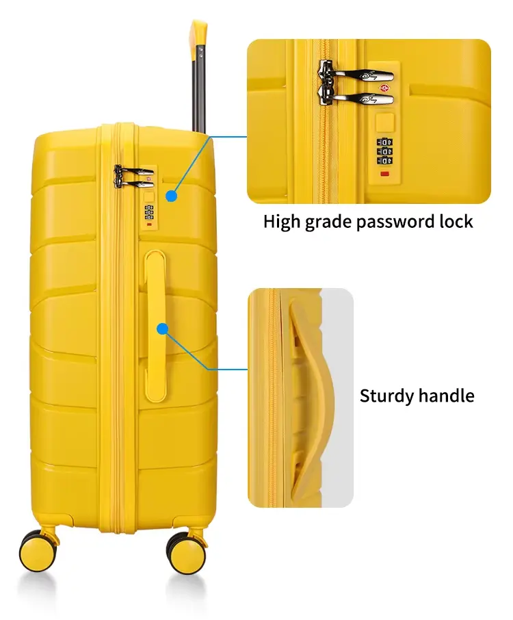 Polypropylene Best Travel Luggage Bag Black 7Kg Featuring a High-Grade Password Lock