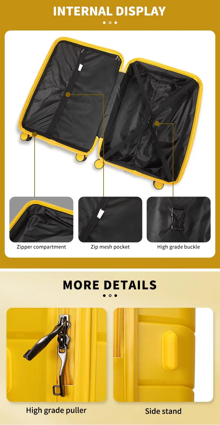 Polypropylene Best Travel Luggage Bag Black 7Kg Highlighting Key Product Features (2)