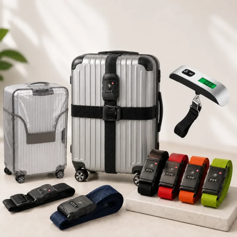 Bag Accessories with luggage covers,straps and weight scales